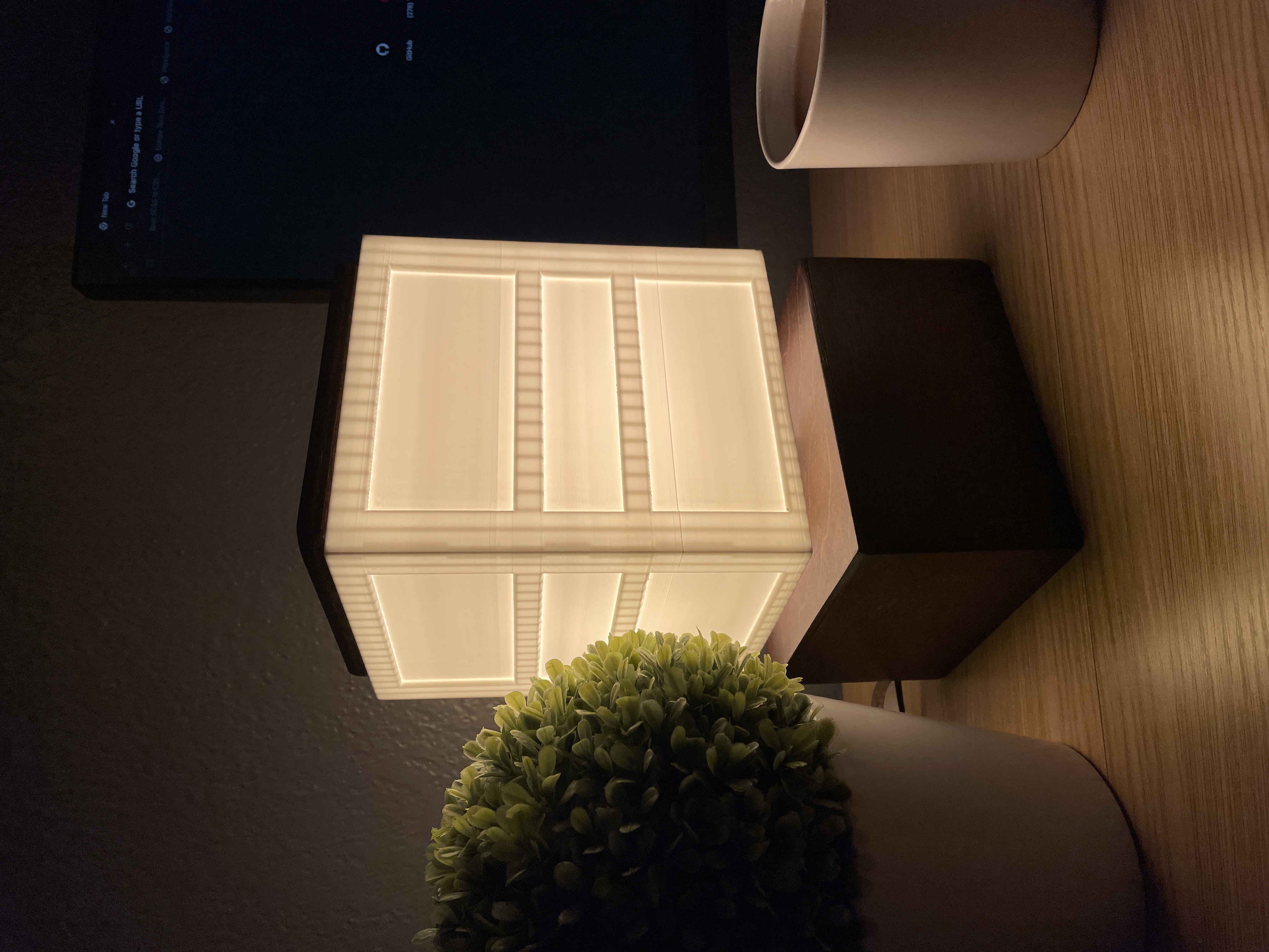 custom wooden lamp with 3d printing